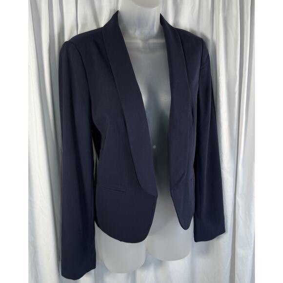 Ann Taylor Loft Fluid Blazer Navy Blue S Preppy Academia Career Work 89-32 - Picture 4 of 13